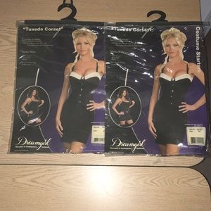 New Dreamgirl Tuxedo Corset Straps Costume 32 & 36